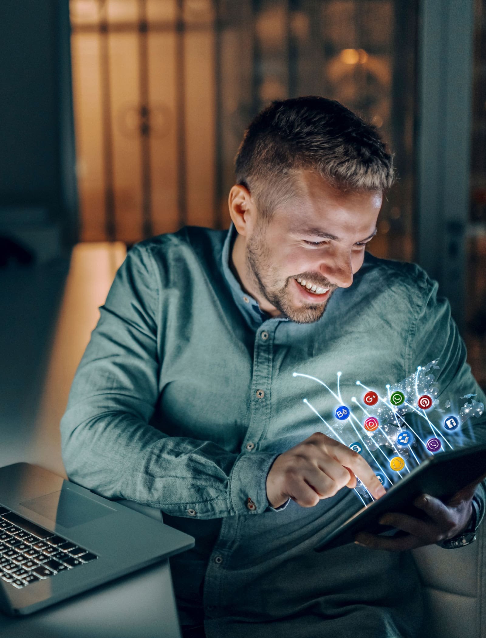 Digital professional working on an online marketing project